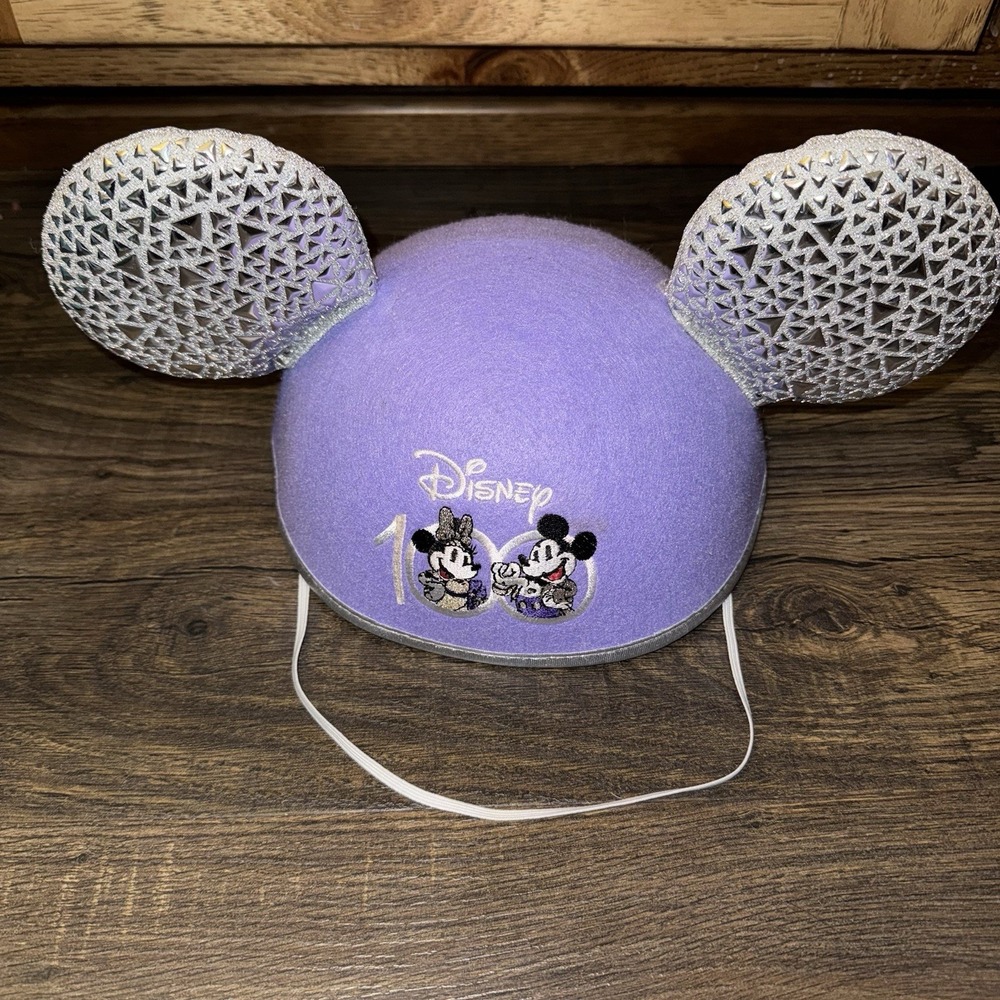 Disney Parks Disney 100 Years Wonder Mickey Minnie Mouse Ears Hat Purple Silver